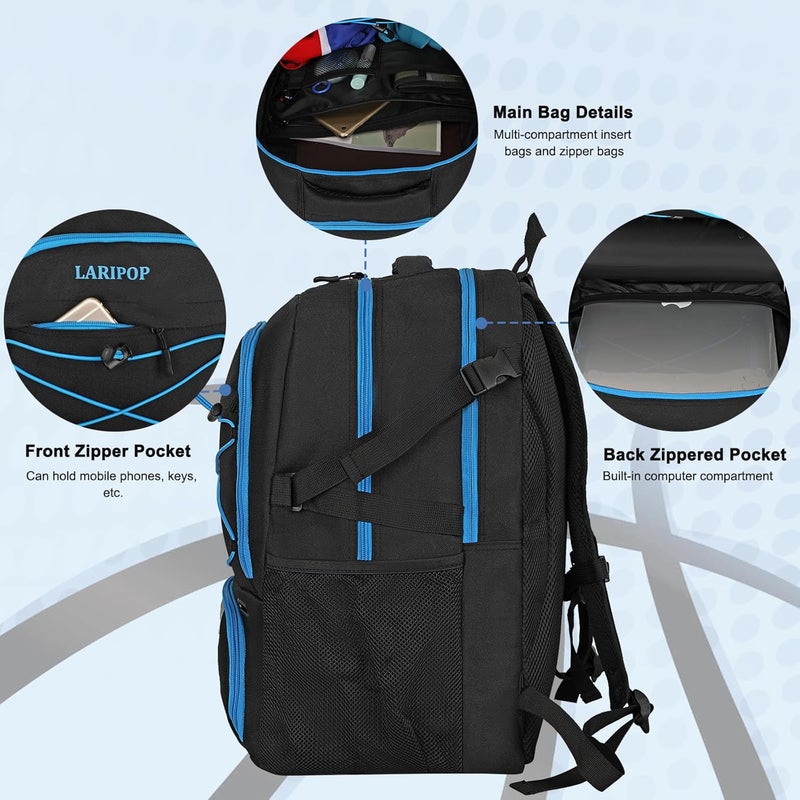 LARIPOP Basketball Backpack, Large Sports Bag with Ball Holder & Shoes Compartment, Basketball Bag for Soccer,Volleyball, - Image 2